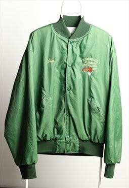 Holloway Vintage Windbreaker Workwear Jacket Green Size XXL