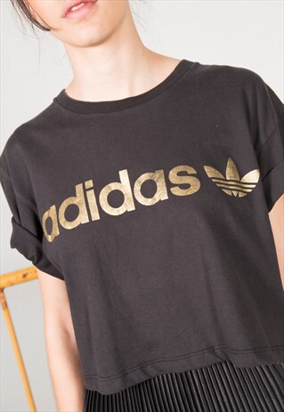 VINTAGE 80'S ADIDAS CROP TOP /AVELINASREWORKS/ S0974