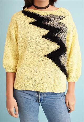 80'S RETRO JAZZY SHIMMER PASTEL OVERSIZED MOMS KNIT JUMPER