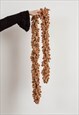 VINTAGE Y2K PARTY KNITTED FLUFFY BROWN WOMEN SCARF