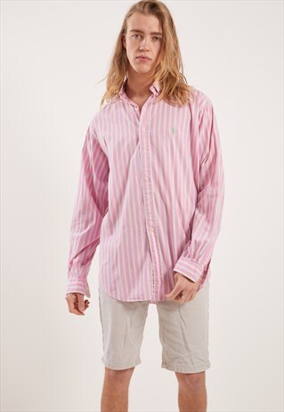 VINTAGE RALPH LAUREN LONG SLEEVE CANDY STRIPE SHIRT