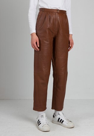 VINTAGE BROWN LEATHER TROUSERS BOTTOMS