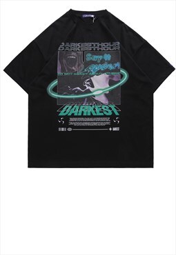 Scream t-shirt grunge tee retro print top in black