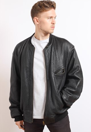 VINTAGE LEATHER BOMBER JACKET