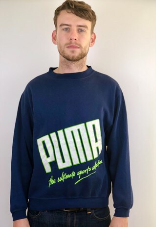PUMA VINTAGE OVERSIZED NEON SPELL OUT SWEATSHIRT