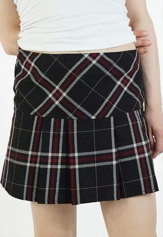 VINTAGE 90S Y2K PLAID PLEATED CLUELESS SKIRT