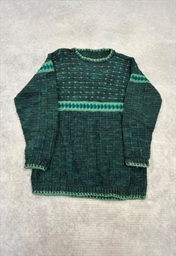 Vintage Knitted Jumper Abstract Patterned Chunky Knit