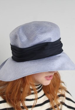 Vintage 90's Woven Summer Hat Cap Purple