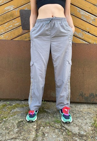 VINTAGE 90S ADIDAS GREY TRACK PANTS