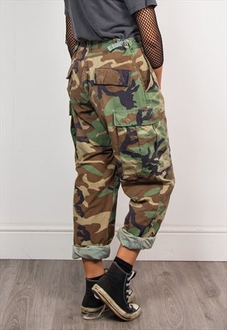 90's Vintage Grunge Style Army Camo Cargo Pants Trousers | The Vintage ...