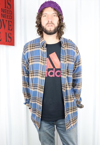 VINTAGE CHECK FLANNEL OVERSIZED GRUNGE INDI WINTER SHIRT