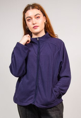VINTAGE 90'S DARK PURPLE FLEECE OVERSIZED JACKET