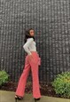 60s Bellbottom Trousers (27) slim fit red pink pastel flare