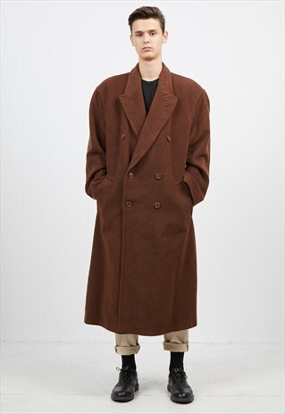 VINTAGE BROWN OVERSIZED VAN GILS PEA COAT