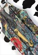 REVIVAL Y2K FLORAL PAISLEY FLOWERY PATTERN MAXI HALTER DRESS