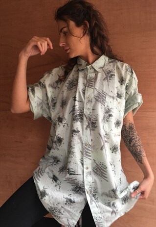 PATTERNED OVERSIZED RETRO VINTAGE UNISEX FESTIVAL SHIRT
