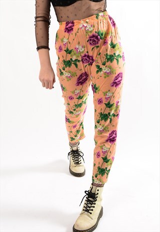 VINTAGE SUMMER PATTERNED TROUSERS.