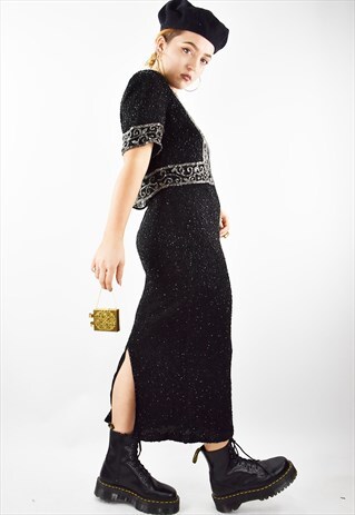 BEAUTIFUL VINTAGE STENAY SEQUIN EMBELLISHED MAXI DRESS