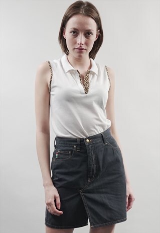 VINTAGE 90'S MOSCHINO DECONSTRUCTED INDIGO DENIM SKIRT
