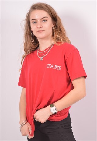 VINTAGE CALVIN KLEIN T-SHIRT TOP RED