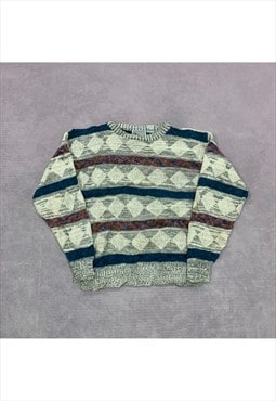 Vintage abstract knitted jumper Men's M