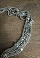 80'S VINTAGE SILVER LADIES CHAIN METAL ADJUSTABLE BELT 