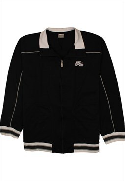 Vintage 90's Nike Sweatshirt Swoosh Full Zip Up Black XLarge