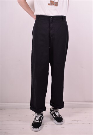 DICKIES MENS VINTAGE TROUSERS W36 L30 BLACK 90S