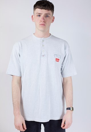 VINTAGE 90'S LEVI'S 501 GREY TEXTURED T-SHIRT