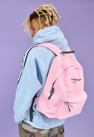 G&G UNISEX PINK PASTEL MULTI LINES RUCKSACK