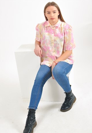 VINTAGE RETRO BLOUSE IN PINK
