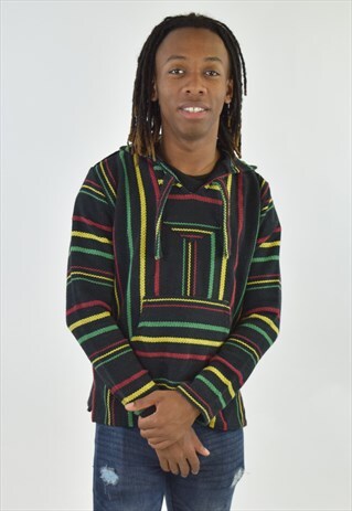 VINTAGE 90S RASTA MEXICAN BAJA HOODIE