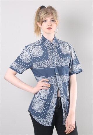 VINTAGE 90S BLUE SHORT SLEEVE SHIRT
