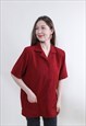 Vintage Minimalist red shirt, formal button up LARGE size
