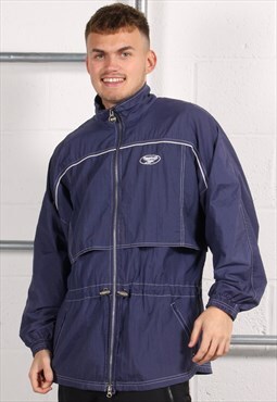 Vintage Reebok Jacket in Navy Windbreaker Rain Coat Large