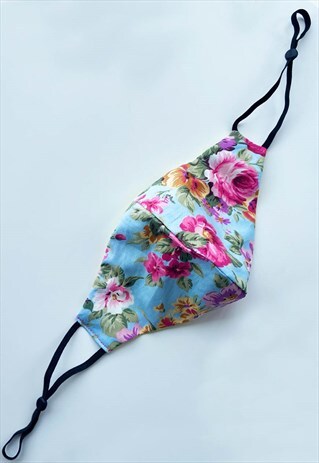 BLUE FLORAL FACE MASK