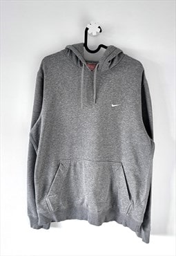 Vintage Nike Y2K grey logo embroidered hoodie medium 