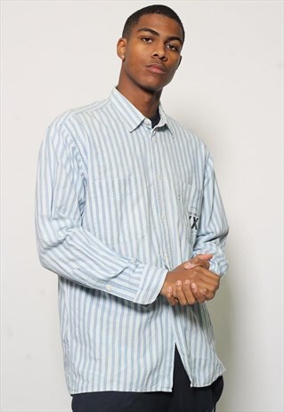VINTAGE LEVI'S 1/2 BUTTON SHIRT STRIPED
