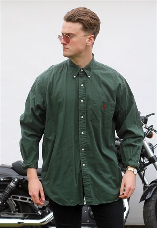 RALPH LAUREN TILDEN USA 90S BRUNSWICK GREEN SHIRT