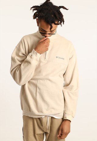 VINTAGE COLUMBIA EMBROIDERED SPELL OUT 1/4 ZIP SWEATSHIRT