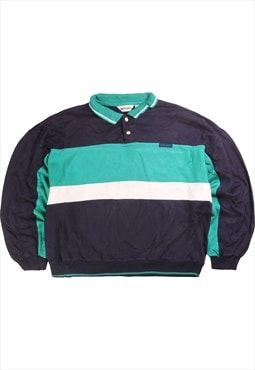 Vintage  Pierre Cardin Sweatshirt Stripped Button Up Navy