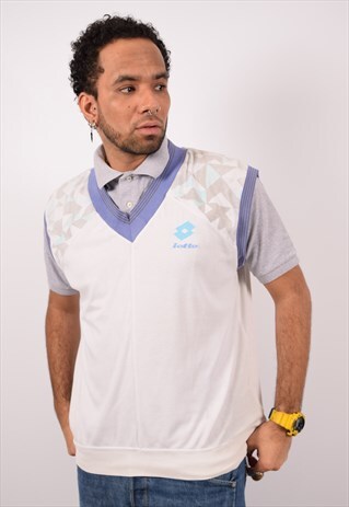 VINTAGE LOTTO VEST TANK TOP WHITE