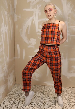 TARTAN CHECK CO-ORDINATES IN ORANGE