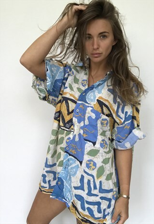 PATTERNED OVERSIZED RETRO VINTAGE UNISEX FESTIVAL SHIRT