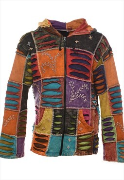 Vintage Patchwork Design Multi-Colour Jacket - M