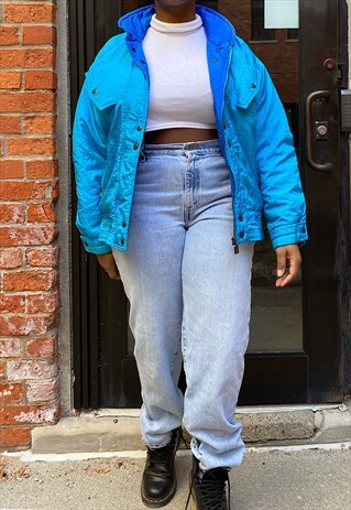 VINTAGE BLUE COLORBLOCK JACKET