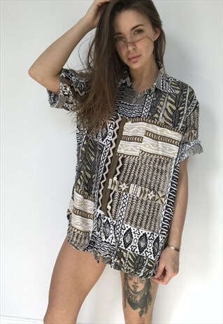 PATTERNED OVERSIZED RETRO VINTAGE UNISEX FESTIVAL SHIRT