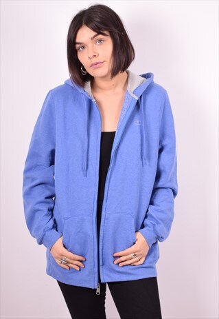 CHAMPION WOMENS VINTAGE HOODIE JACKET XL PURPLE 90'S