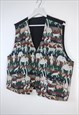 VINTAGE JACKET VEST ANIMALS IN BLACK XL