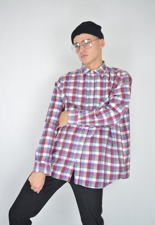 VINTAGE MULTICOLOUR CHECKERED FLANNEL SHIRT